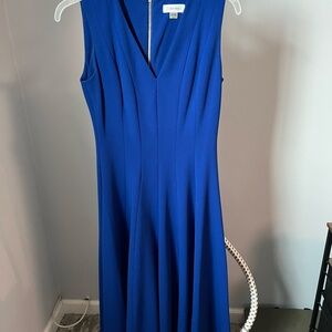Calvin Klein Royal Blue Sleeveless Maxi Dress with back Zip